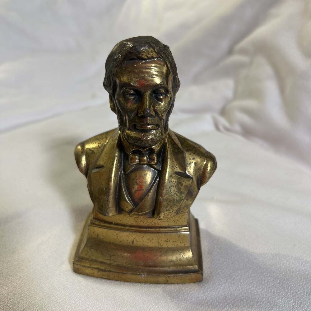 Vintage Brass‎ Bust of Abraham Lincoln by PMC 5.5" Tall